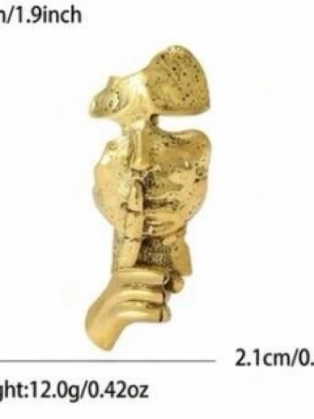 Sculptural Gold Abstract Face Brooch Artistic Couture I Jewelry